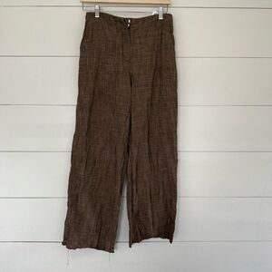 & Other Stories Women’s 4 Wide Leg Brown Patterned Pants